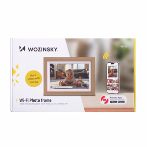 Wozinsky WRC-32 10.1 tuuman digitaalinen valokuvakehys Frameo-sovelluksella, 32GB - vaaleanruskea
