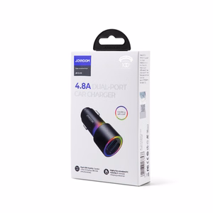 Joyroom auton laturi 2 x USB taustavalaistuksella 24W musta (JR-CL10)
