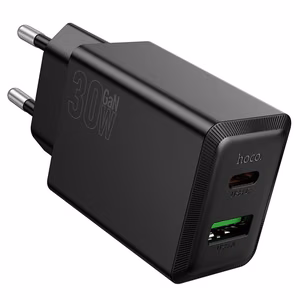 Laturi Hoco N71 (1xUSB-C; 1xUSB 30W) musta