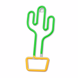 Neon LED-valo CACTUS oranssi vihreä Bat + USB FLNE02 Forever Light