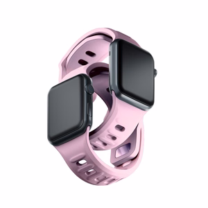 3mk-silikoniranneke Apple Watchille, 42/44/45/46/49 mm, puuteriroosa, suuri koko
