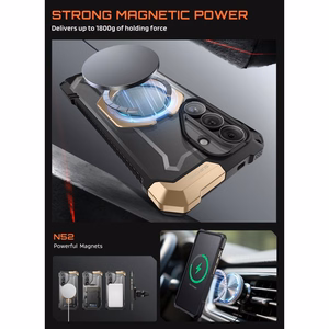Supcase UB Grip Mag MagSafe Suojakuori Samsung Galaxy S26:lle - Musta ja ruskea