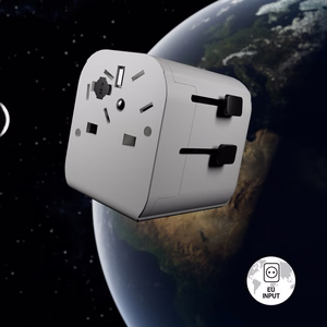 SBS universaali matkasovitin - EU 2xUSB-A - valkoinen