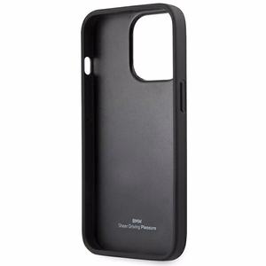 Kotelo BMW BMHCP14XSLLBK iPhone 14 Pro Max 6.7 "musta / musta Nahka Leimasin