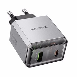 Borofone Wall charger BN20 Lena - USB + Type C - PD 35W grey