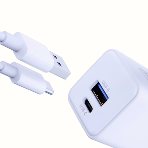 Valkoinen 3mk Hyper GaN -seinälaturi, 20 W, QC4+/PD/PPS, USB 1A1C, EU