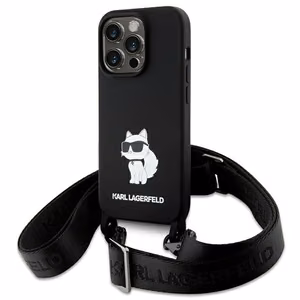 Karl Lagerfeld KLHCP15XSCBSCNK iPhone 15 Pro Max 6.7 kovakuori musta/musta Crossbody Silikoninen Choupette