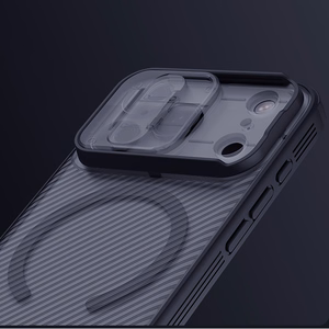 Nillkin CamShield Pro MagSafe-yhteensopiva suojakuori iPhone 17 Pro Max:lle - läpinäkyvä musta