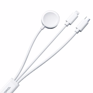 Joyroom S-IW008 3-in-1 cable magnetic charger USB-A - Lightning/USB-C 1.2m - white