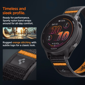 Spigen Athlex Airna Garmin Quick Release 22 mm -ranneke, musta ja oranssi