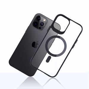 3mk Satin Armor MagCase MagSafe-suojakuori iPhone 12 Pro Max:lle - kirkas mustalla kehyksellä