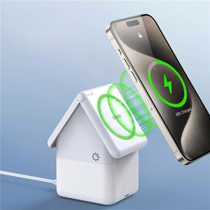 Duzzona W20 15W 4-in-1 langaton laturi iPhone/AirPods/Apple Watch yhteensopiva yölampulla - valkoinen