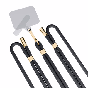 3mk EasyClip puhelimen kaulahihna, musta (kultaiset osat)