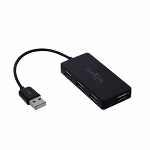 Maxlife kotitoimiston USB 2.0 -hubi USB - 4x USB 0,15 m musta + kaapeli 1,5 m