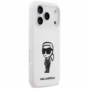 KARL LAGERFELD suojakuori iPhone 17 Pro MagSafe-yhteensopiva KLHMP17LSKIGROH (Silicone W/ KL Sketch & Logo) valkoinen