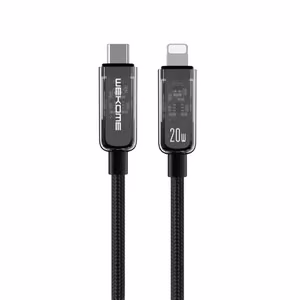 WEKOME WDC-181 Vanguard Series USB-C–Lightning charging and data cable, 1 m, PD 20 W, black