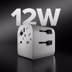 SBS universaali matkasovitin - EU 2xUSB-A - valkoinen