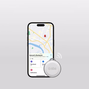 SBS Track My Circle vedenpitävä IP65-paikannin, yhteensopiva Apple Find My -palvelun kanssa - valkoinen