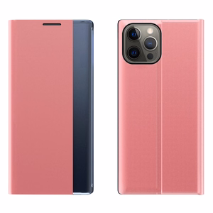 Sleep Case Bookcase Type Case with Smart Window for iPhone 13 Pro Max pink