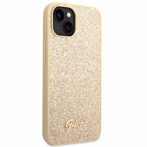 Guess GUHCP14SHGGSHD iPhone 14 6.1" kulta/kulta kova kotelo Glitter Script