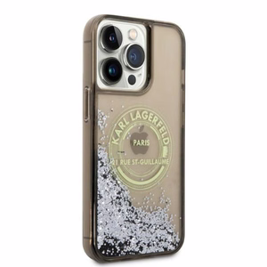 Karl Lagerfeld Liquid Glitter RSG suojakuori iPhone 14 Pro Max:lle - musta