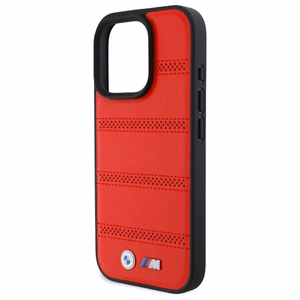 BMW M Perforated And Stitched Line MagSafe Suojakuori iPhone 16 Pro Max:lle - Punainen