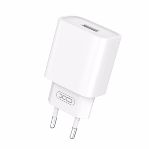 XO seinälaturi CE02D QC 3.0 18W 1x USB, valkoinen + USB-C-kaapeli