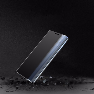 New Sleep View suojakuori läpällä ja jalustalla Samsung Galaxy A35:lle - musta