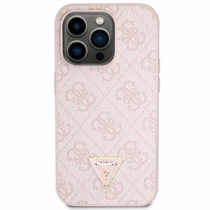 Guess GUHCP14LP4TDSCPP Suojakuori iPhone 14 Pro:lle - vaaleanpunainen Crossbody 4G Metal Logo