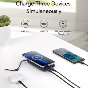 Ulkoinen akku yhteensopiva MagSafe:lle Veger MagOn (VP1151 / W1151) PD QC3.0 2A 20W langattomalla latauksella 10000 mAh valkoinen