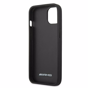 AMG Nahka Debossed Lines kotelo iPhone 13 mini - musta