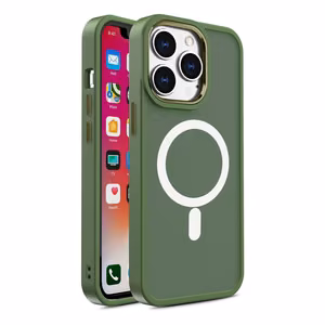 Magneettinen värikäs mattasuojakuori iPhone 15 Plus:lle - vihreä
