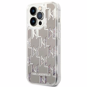 Karl Lagerfeld KLHCP14XLMNMS iPhone 14 Pro Max 6.7 kovakuori hopeinen / hopeinen Liquid Glitter Monogram