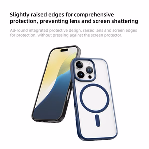 Rock Guard Series magneettinen suojakuori Iphone 15 Plus -puhelimelle, läpinäkyvä-musta