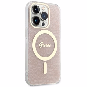 Guess GUHMP14LH4STP iPhone 14 Pro 6.1 vaaleanpunainen/vaaleanpunainen suojakuori 4G MagSafe