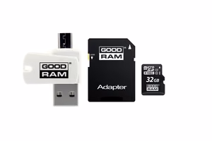 GoodRam muistikortti 32 GB microSDHC luokka 10 UHS-I + sovitin + kortinlukija