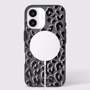 MagSafe-yhteensopiva Kate Spade New York Black City Leopard -suojakuori Apple iPhone 16:lle