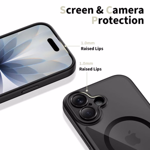 Tech-Protect Magpeak MagSafe CC Suojakuori iPhone 17:lle - Läpinäkyvä musta