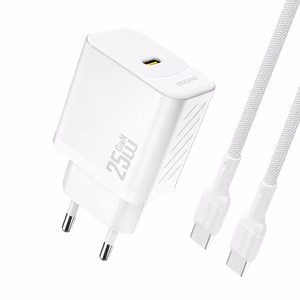 Dudao A27CEU PD 25W GaN USB-C seinälaturi USB-C kaapelilla - valkoinen