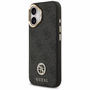 Guess 4G Strass Logo & Big Strap Metal Buttons MagSafe Suojakuori iPhone 17:lle musta