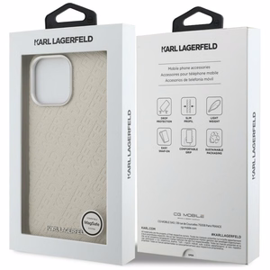 Karl Lagerfeld FW Stamped Karl MagSafe Suojakuori iPhone 16 Pro - beige