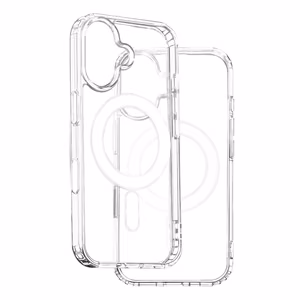 Anti Shock 1,5 mm Mag Suojakuori iPhone 16 Pro Max 6,9 tuumalle läpinäkyvä iso aukko + painike