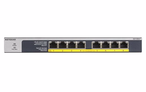 NETGEAR GS108LP 8-port Gigabit Ethernet PoE+ unmanaged switch with FlexPoE, 60 W, black/grey