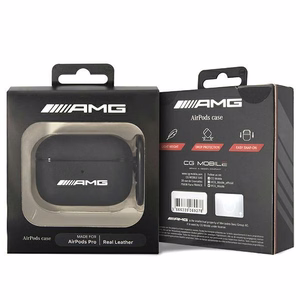AMG Nahkainen Big Logo Suojakuori AirPods Pro:lle - musta