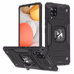 Wozinsky Ring Armor Case Kickstand Kova Rugged Cover Samsung Galaxy A42 5G musta musta