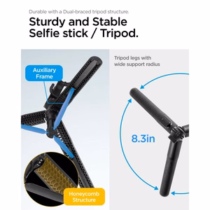 Spigen S560W Bluetooth selfie-tikku ja kolmijalka musta