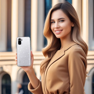 Crystal Glitter Suojakuori Xiaomi Redmi Note 10/Note 10S/Poco M5S hopeinen