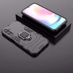 Ring Armor panssari Suojakuori Samsung Galaxy A24 4G:lle Magneettinen pidike sormusrengas musta