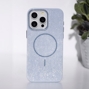 Glitter Thin Mag Suojakuori iPhone 17 Pro 6,3 sininen