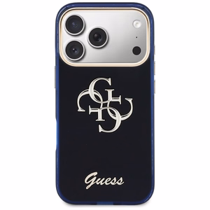Guess IML 4G Script Metal Suojakuori iPhone 17 Pro Max:lle - sininen